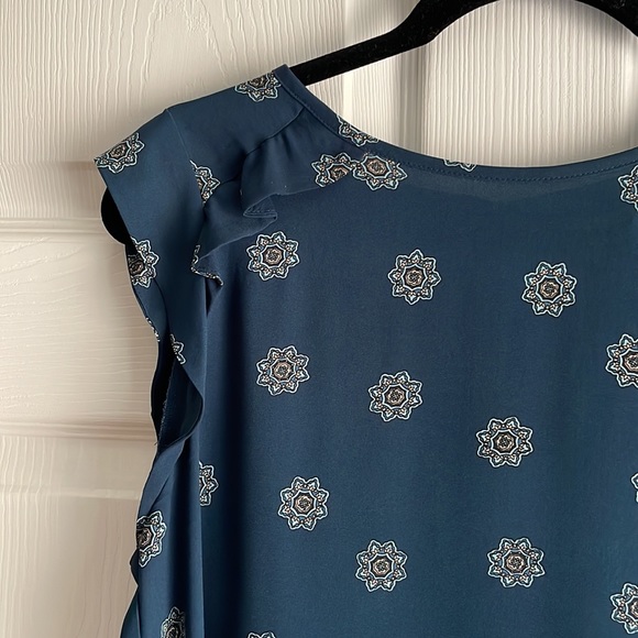Loft Blue Patterned Top - Medium - Picture 2 of 6